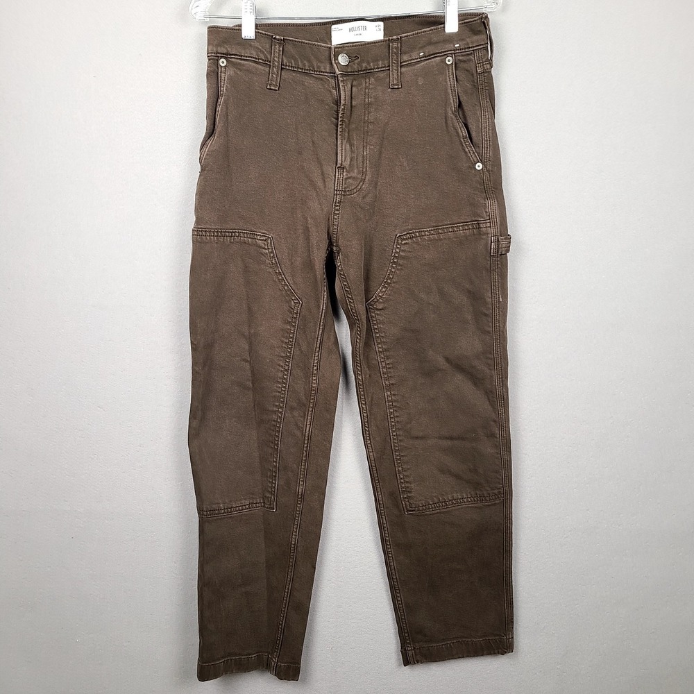 Hollister Carpenter Jeans Mens 29x30 Brown Double Knee Workwear Loose Fit